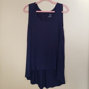 XL Navy Blue High Low Tank Top Premise Studio